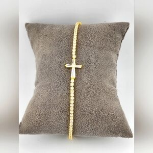 Brand New Sterling Silver 925 Cross adjustable Bracelet